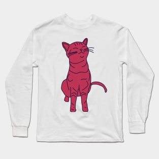 Kitty Cat in Viva Magenta Color of the Year 2023 Long Sleeve T-Shirt